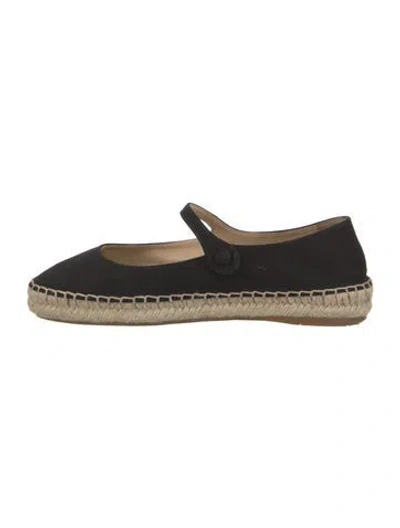 Pre-owned Prada Canvas Braided Accents Espadrilles In Black