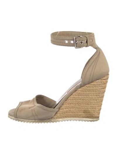 Pre-owned Prada Canvas Braided Accents Espadrilles In Neutrals