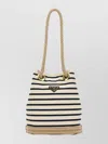 Prada Canvas Bucket Bag Featuring Rope Handles In Multi