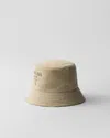 Prada Womens Neutral Logo-embossed Recycled-nylon Bucket Hat