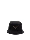 Prada Canvas Bucket Hat In Black  