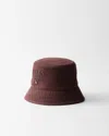 Prada Canvas Logo Bucket Hat In Burgundy