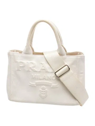 Pre-owned Prada Canvas Canapa Canvas In Neutral