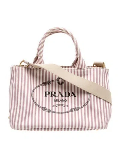 Pre-owned Prada Canvas Canapa Tote Bag In Multi