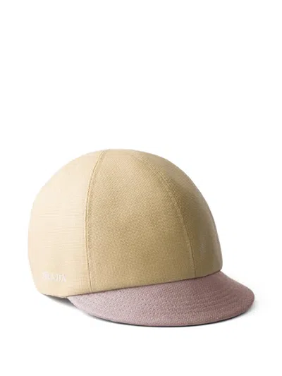 Prada Canvas Cap In Neutral