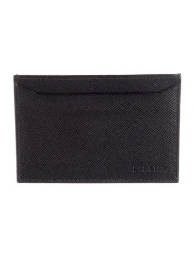 Pre-owned Prada Canvas Card Holder In Black