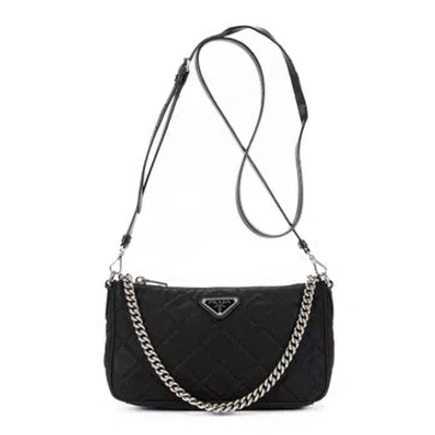 Pre-owned Prada Canvas Chain Crossbody In Black