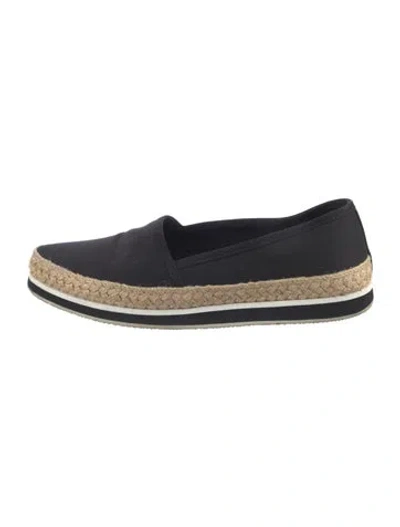 Pre-owned Prada Canvas Colorblock Pattern Espadrilles In Blue