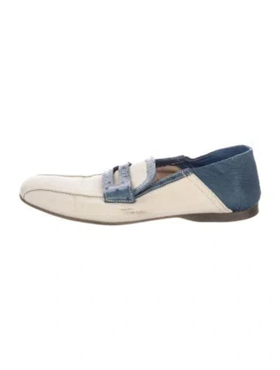 Pre-owned Prada Canvas Colorblock Pattern Loafers