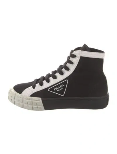 Pre-owned Prada Canvas Colorblock Pattern Sneakers In Multi