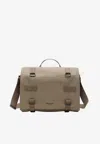 Prada Canvas Shoulder Bag Strap Top Handle In Neutral