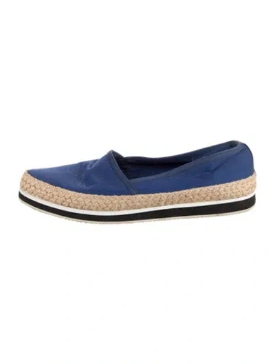 Pre-owned Prada Canvas Espadrille Sneakers In Blue