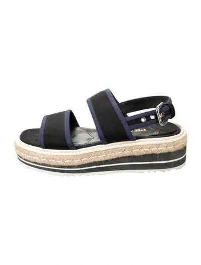 Pre-owned Prada Canvas Espadrilles In Black