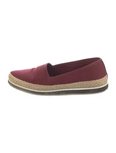 Pre-owned Prada Canvas Espadrilles In Burgundy