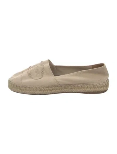 Pre-owned Prada Canvas Espadrilles In Neutrals