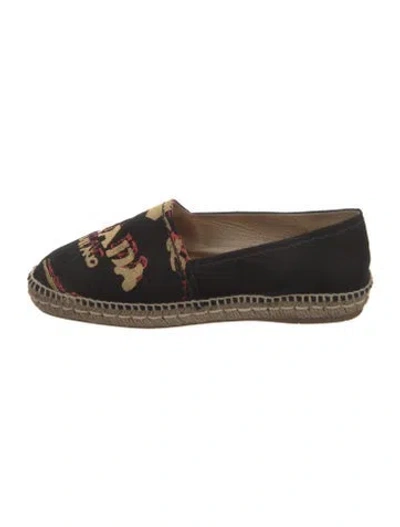 Pre-owned Prada Canvas Graphic Print Espadrilles In Black