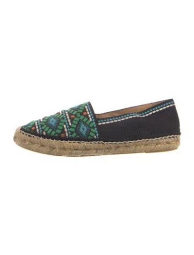Pre-owned Prada Canvas Graphic Print Espadrilles In Blue