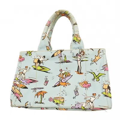 Pre-owned Prada Canvas Handbag () In Blue