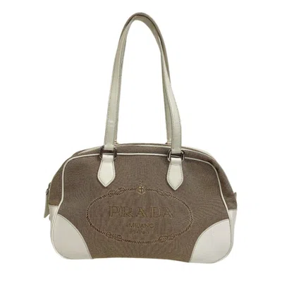 Pre-owned Prada Canvas Handbag () In Brown