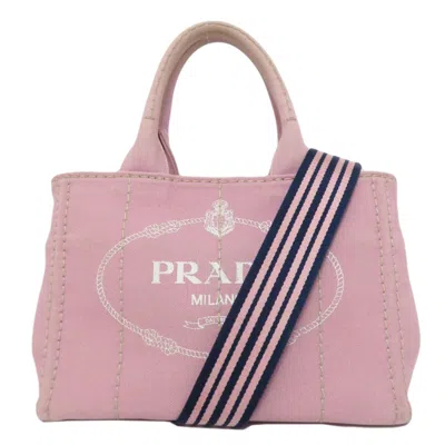 Pre-owned Prada Canvas Handbag () In Pink