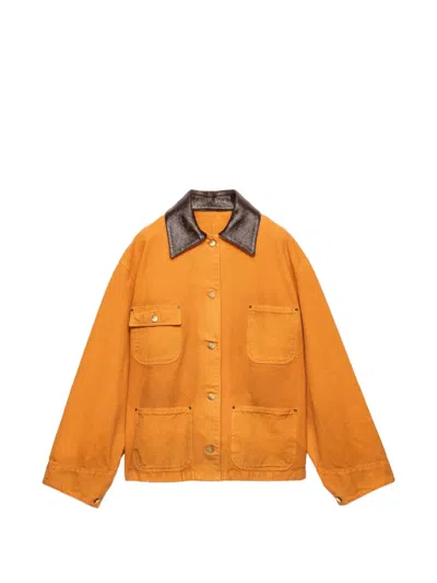 Prada Canvas Jacket In Orange