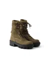 Prada Canvas Ankle Boots Chunky Sole Eyelets In Multi