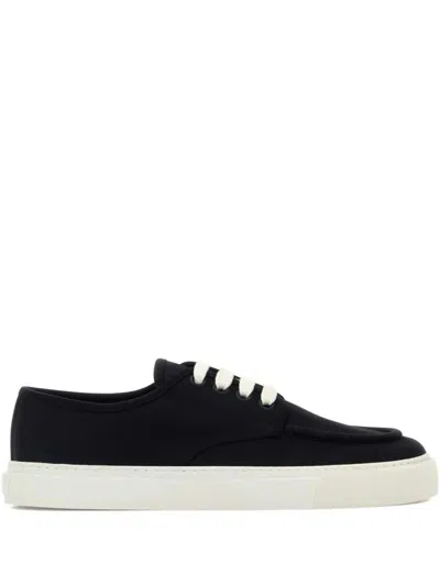 Prada Sneakers Navy Blue In Cotton Canvas In Multi