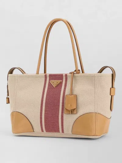 Prada Canvas Large Tote Bag Contrast Panels