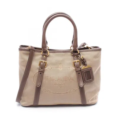 Pre-owned Prada Canvas Leather Handbag () In Multi
