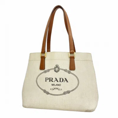 Pre-owned Prada Canvas Leather Tote Bag () In Multi