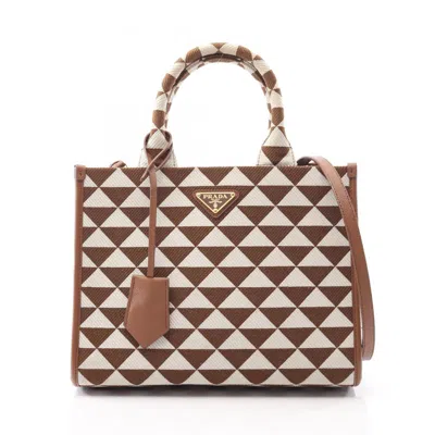 Pre-owned Prada Canvas Leather Tote Bag () In Multi