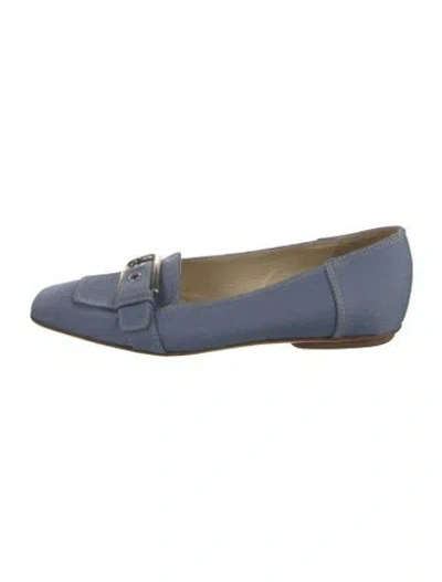 Pre-owned Prada Canvas Loafers In Blue