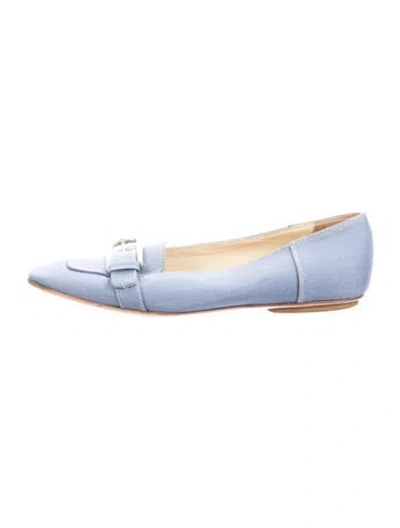 Pre-owned Prada Canvas Loafers In Blue