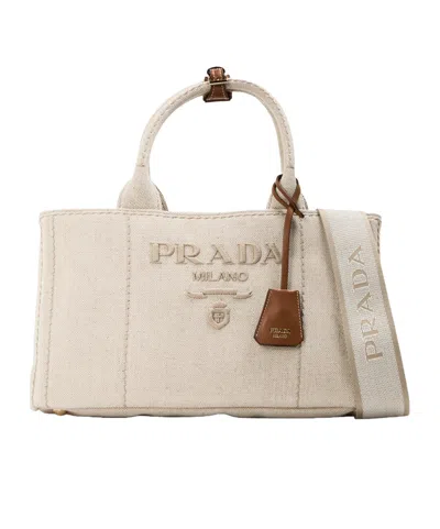Prada Canvas Lrg Ld62 In Neutral
