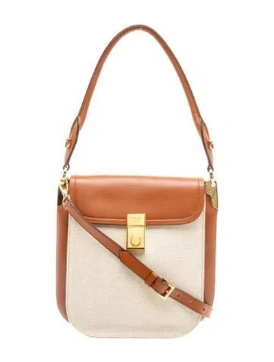 Pre-owned Prada Canvas Margit Medium In Neutral