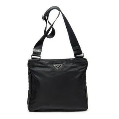 Pre-owned Prada Canvas Messenger Crossbody In Black