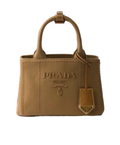 PRADA PRADA LOGO-EMBROIDERED TOTE BAG