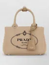 Prada Small Canvas Handbag With Silver-tone Hardware In Brown