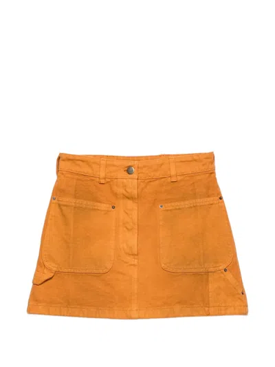 Prada Canvas Mini Skirt In Orange