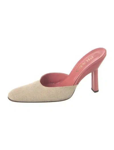 Pre-owned Prada Canvas Mules In Multi
