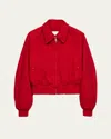 Prada Jackets With Long Sleeves And Ribbed Hem In F0011 Rosso