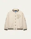 Prada Patch Bomber Jacket In F0304 Avorio