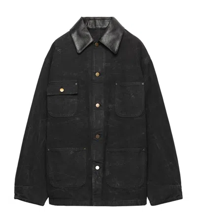 Prada Canvas Oversized Jacket In Blue