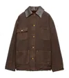 Prada Canvas Oversized Jacket In Brown
