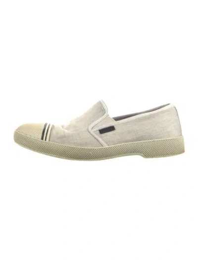 Pre-owned Prada Canvas Patterned Sneakers In Neutral