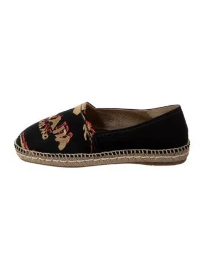 Pre-owned Prada Canvas Printed Espadrilles In Black