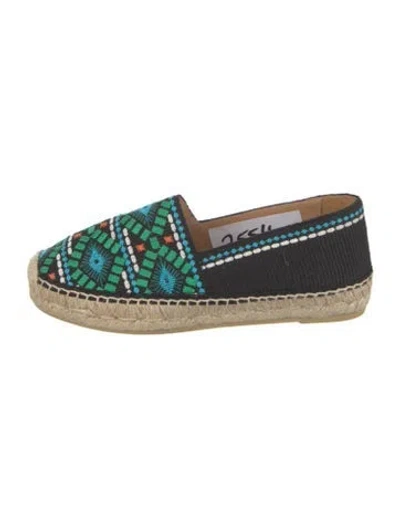 Pre-owned Prada Canvas Printed Espadrilles In Black