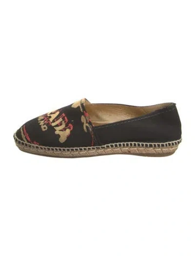 Pre-owned Prada Canvas Printed Espadrilles In Black
