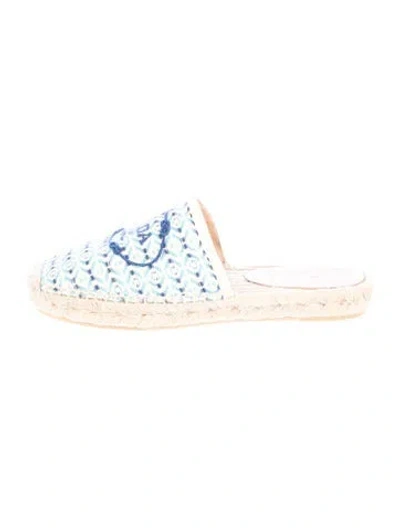 Pre-owned Prada Canvas Printed Espadrilles In Blue/neutrals