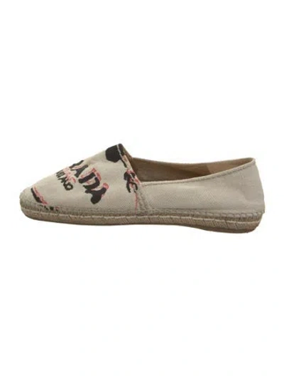 Pre-owned Prada Canvas Printed Espadrilles In Neutral
